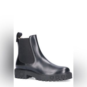 Salvatore Ferragamo Monogram Embossed ‘Varsi’ Ankle Boots